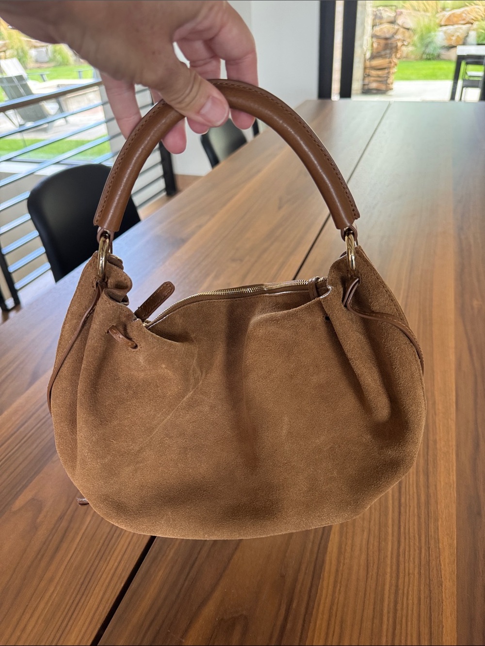 Madewell Camren Gathered Suede Shoulder Bag NWT - Picture 2 of 9